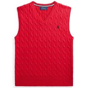 Polo Ralph Lauren Red Cable Knit Sweater Vest Size 5